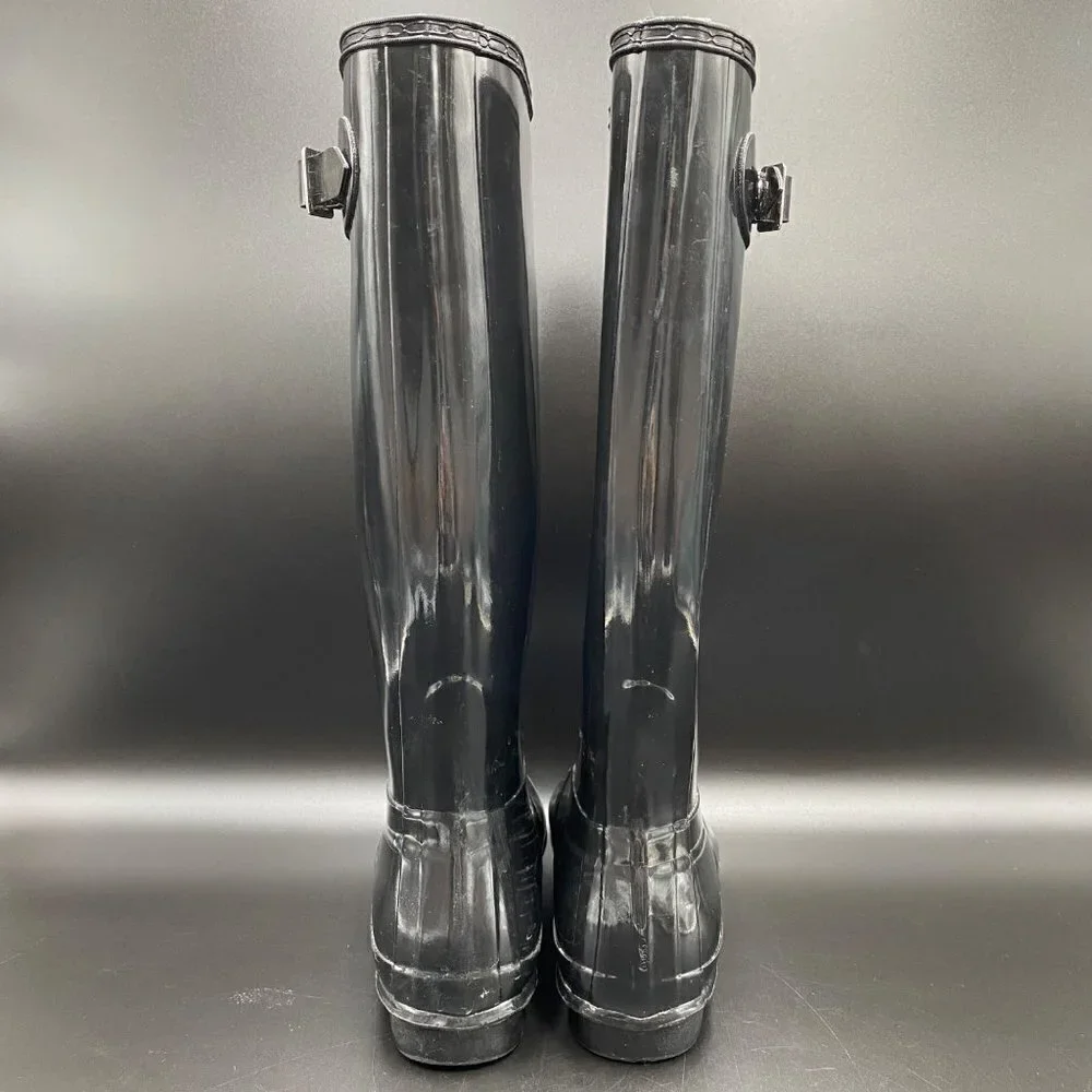 Hunter Original Tall Gloss Black Rain Boots Women's Size 9